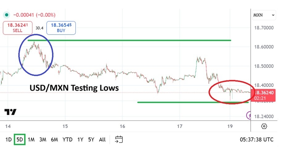 【XM Market Review】--USD/MXN Analysis: Return to Important Support as Lows Getting Tested(图1)